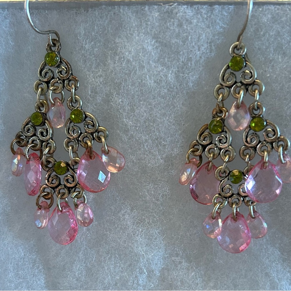 Pink and Blue Earrings - Picture 3 of 4